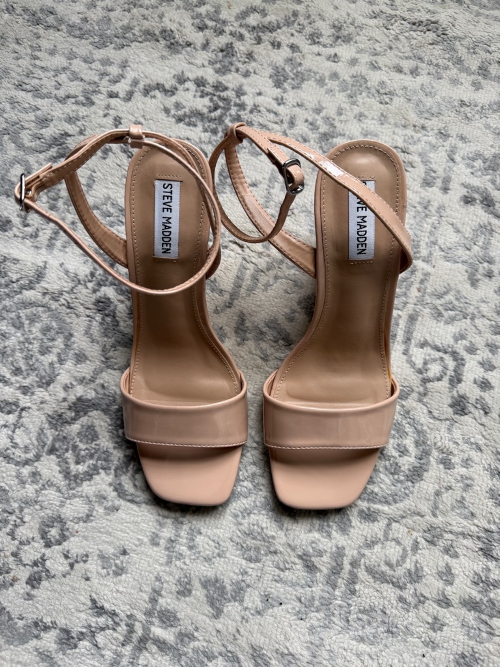 Steve Madden Blush Nude Ankle-Strap Block Heels